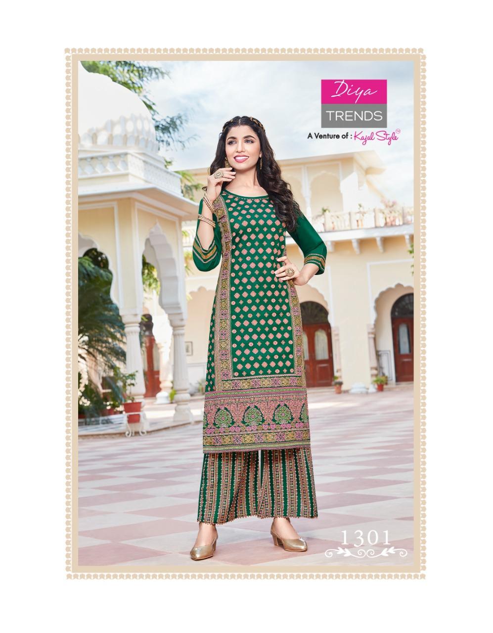Bibas 13 Gold Printed Fancy Rayon Ethnic Wear Kurtis With Palazzo Collection